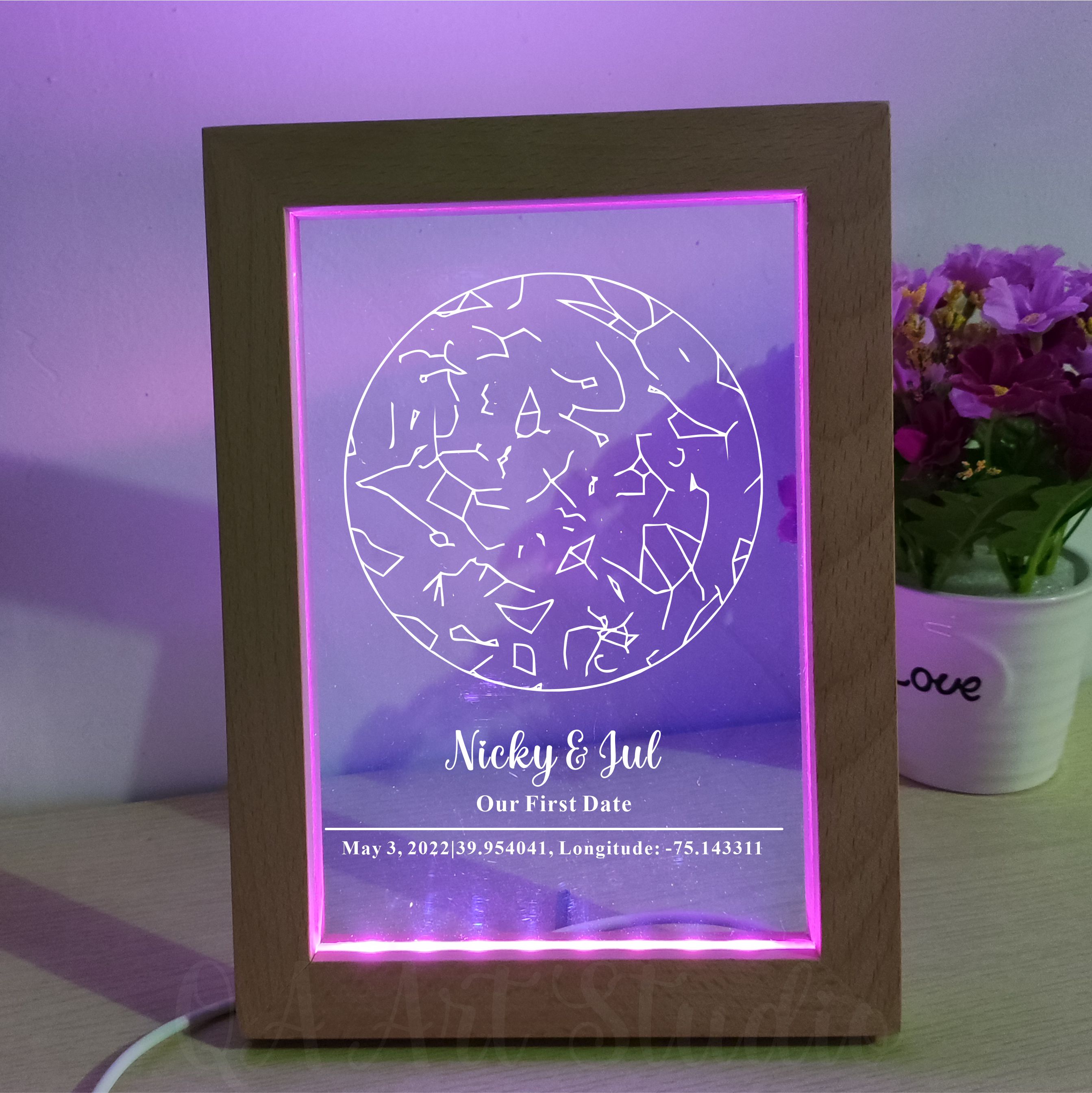 Personalized Wooden Acrylic Ni - Custom Star Map บทวิจารณ์และราคา