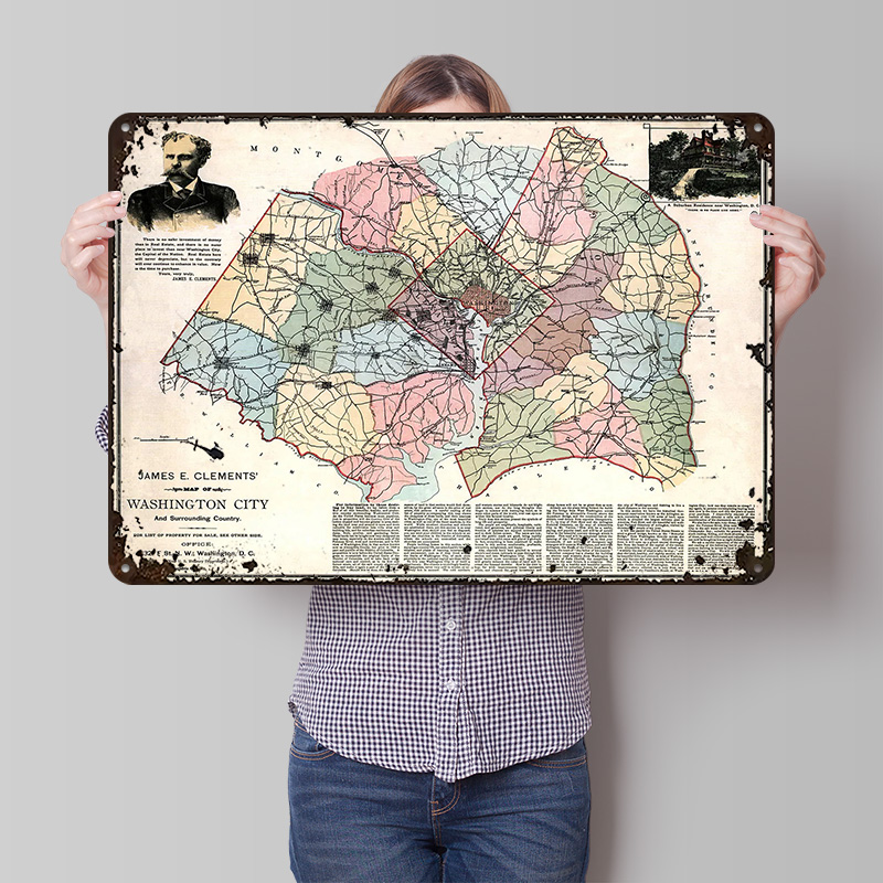 Map of Washington City Printed - Custom Map Poster บทวิจารณ์และราคา