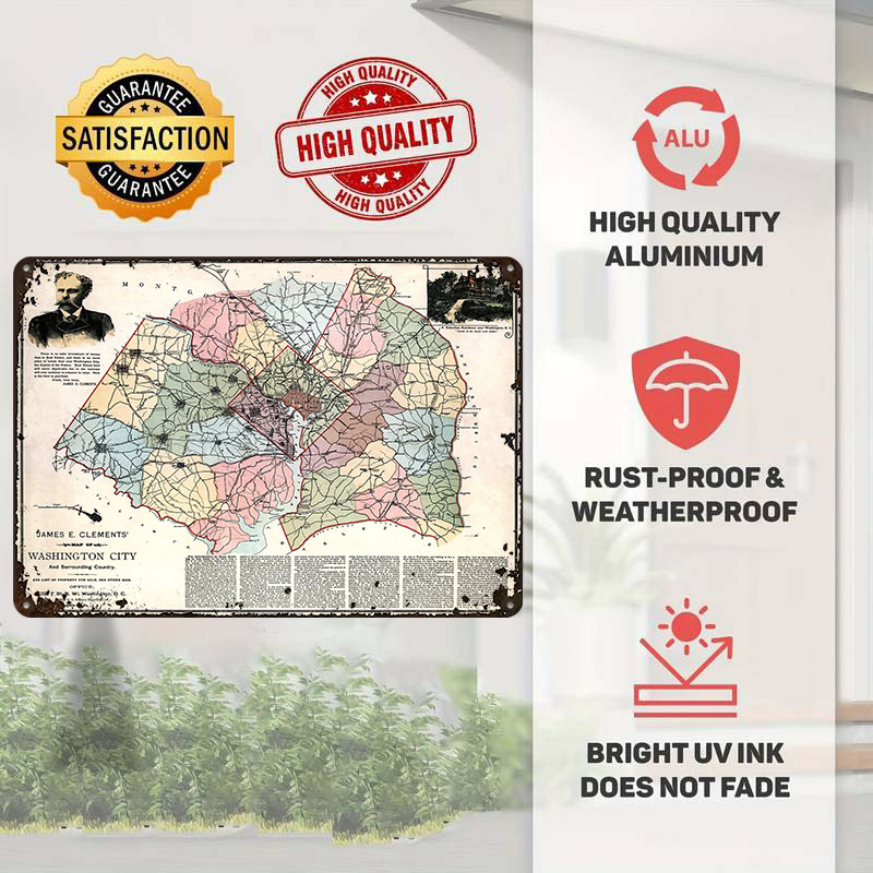 Map of Washington City Printed - Custom Map Poster บทวิจารณ์และราคา