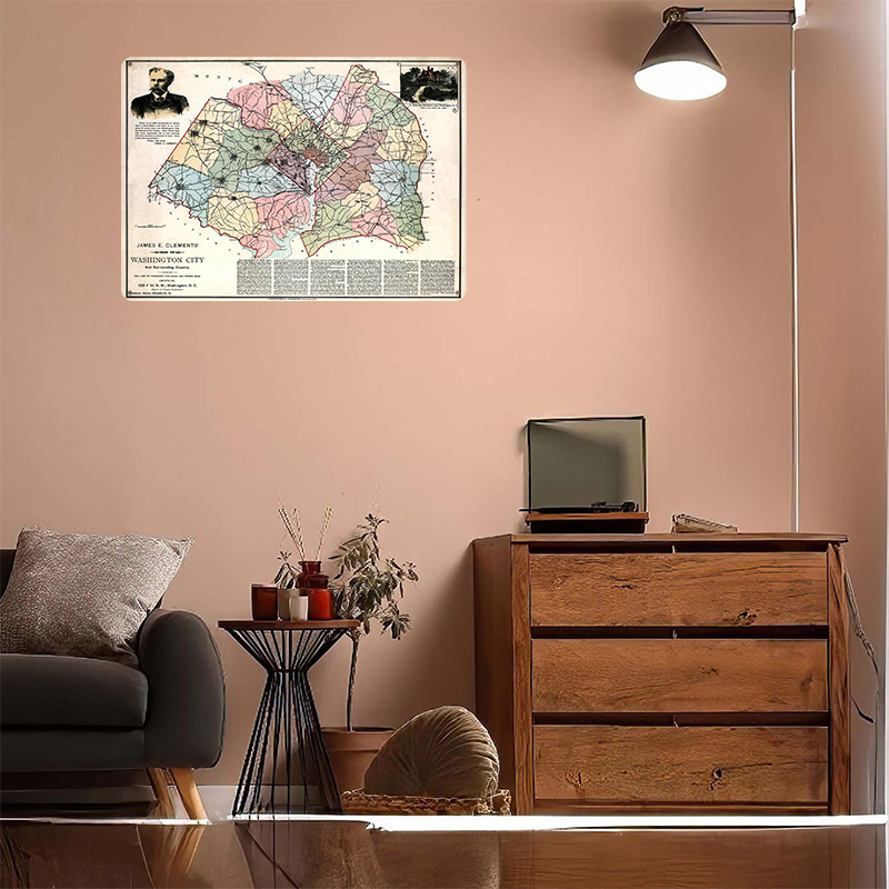 Map of Washington City Printed - Custom Map Poster บทวิจารณ์และราคา