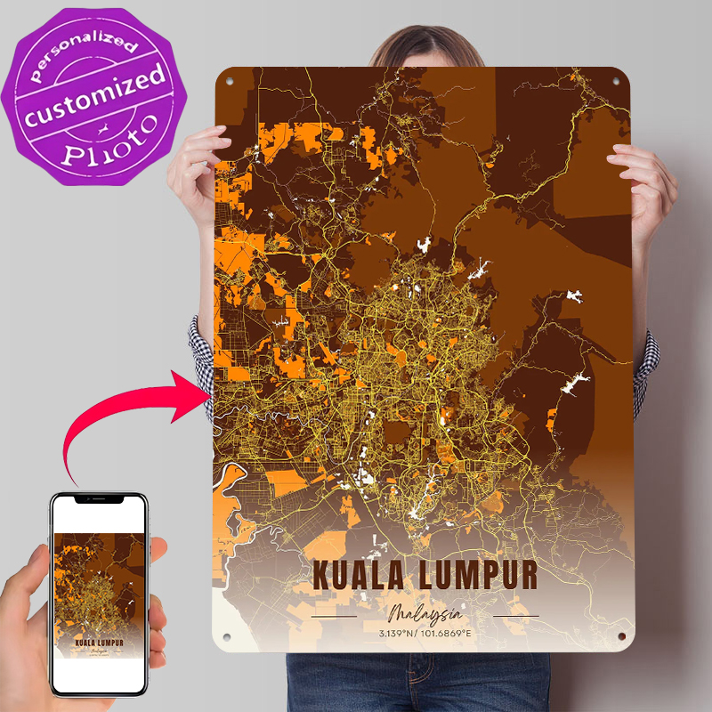 Kuala Lumpur Map Art Printed P - Custom Map Poster บทวิจารณ์และราคา