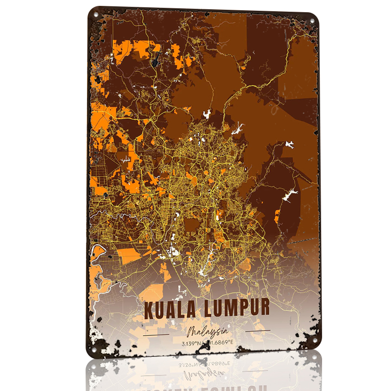 Kuala Lumpur Map Art Printed P - Custom Map Poster บทวิจารณ์และราคา