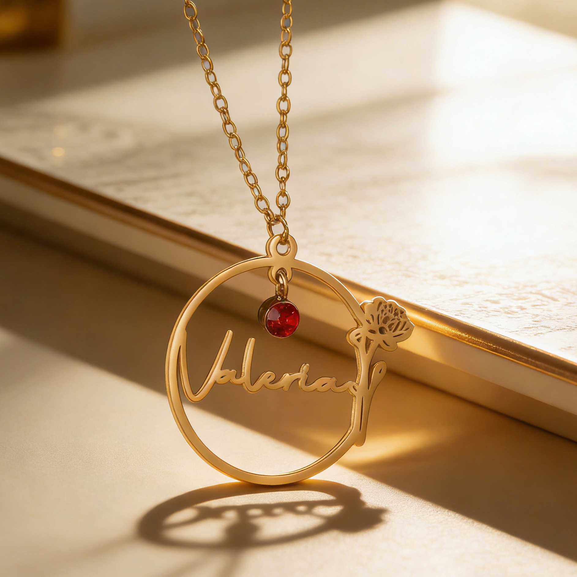 Haiyufly Custom Name Necklace  - Birth Flower Necklace บทวิจารณ์และราคา