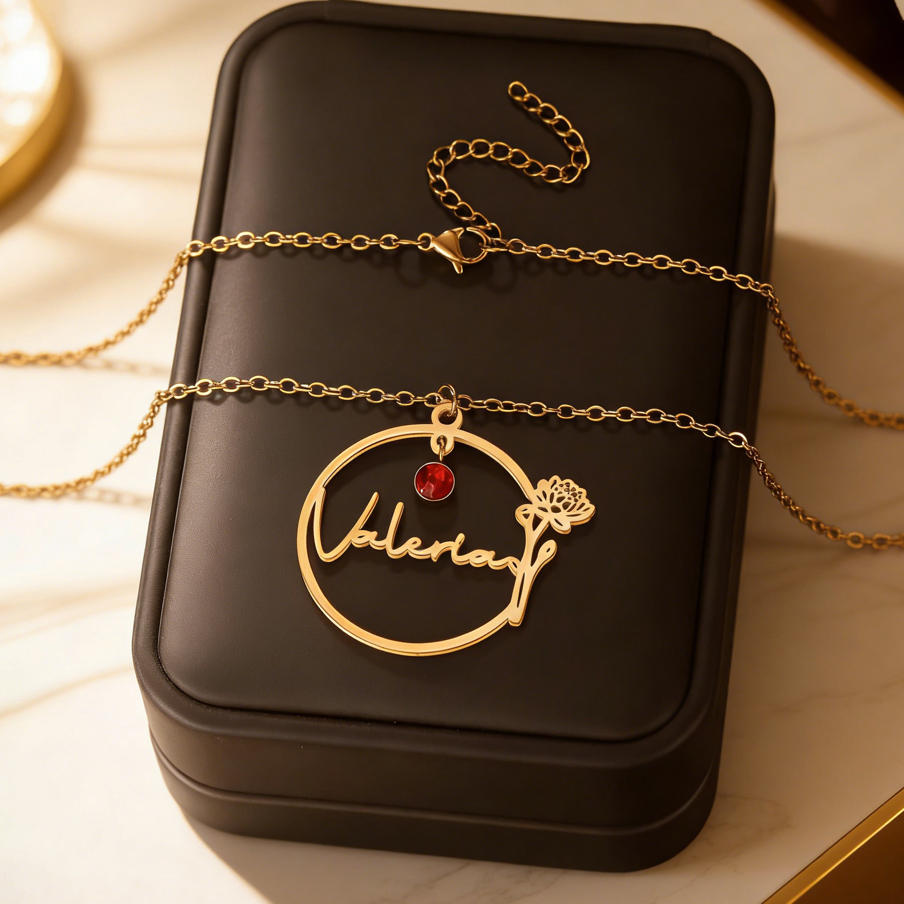 Haiyufly Custom Name Necklace  - Birth Flower Necklace บทวิจารณ์และราคา