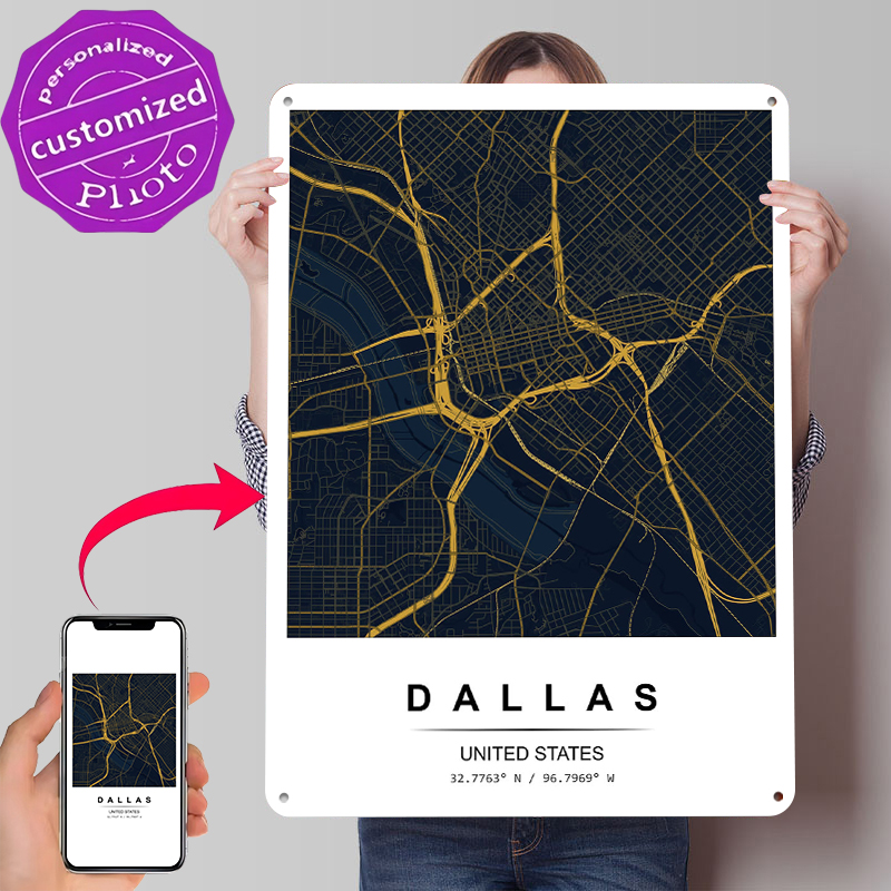 Dallas City Map Art Printed Po - Custom Map Poster บทวิจารณ์และราคา
