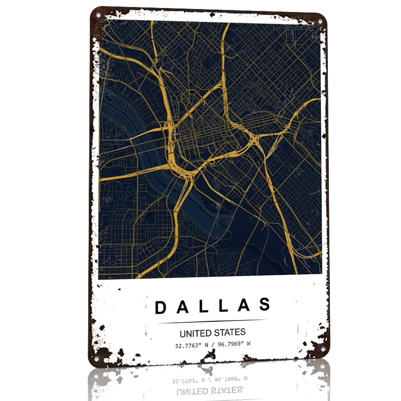 Dallas City Map Art Printed Po - Custom Map Poster บทวิจารณ์และราคา