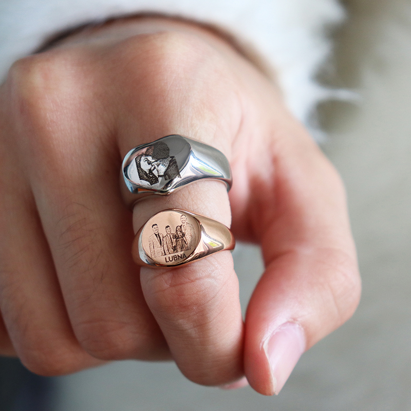 Custom Engraved Picture Logo N - Initial Ring Custom บทวิจารณ์และราคา