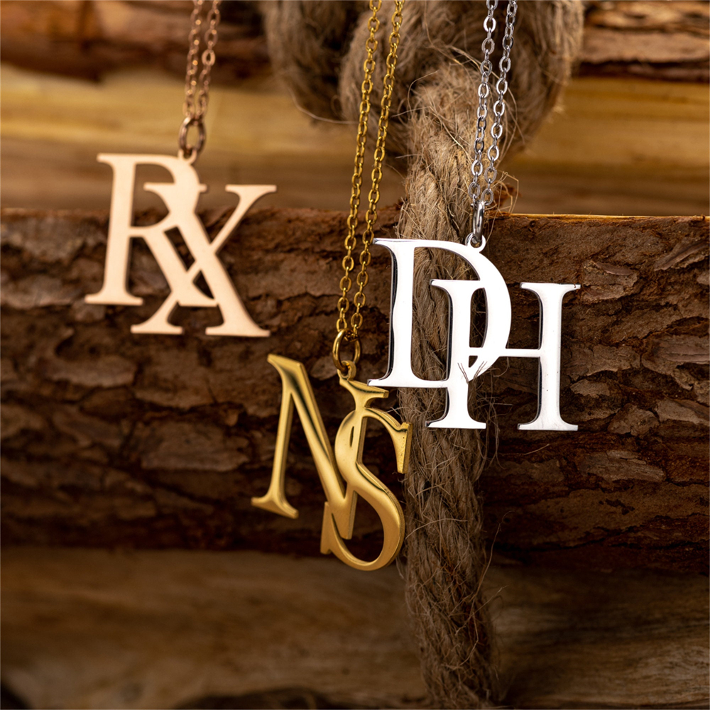 Couples Custom Initial Letter  - Birth Flower Necklace บทวิจารณ์และราคา