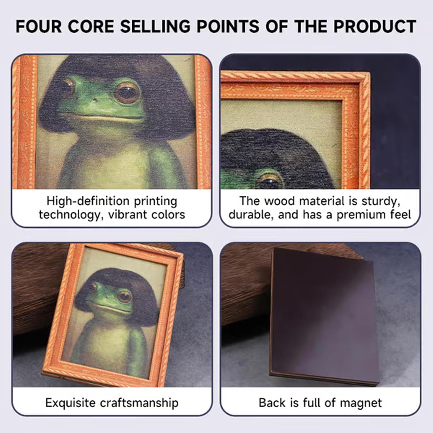 Whimsical Frog Wood Photo Fram - Engraved Wood Frame บทวิจารณ์และราคา
