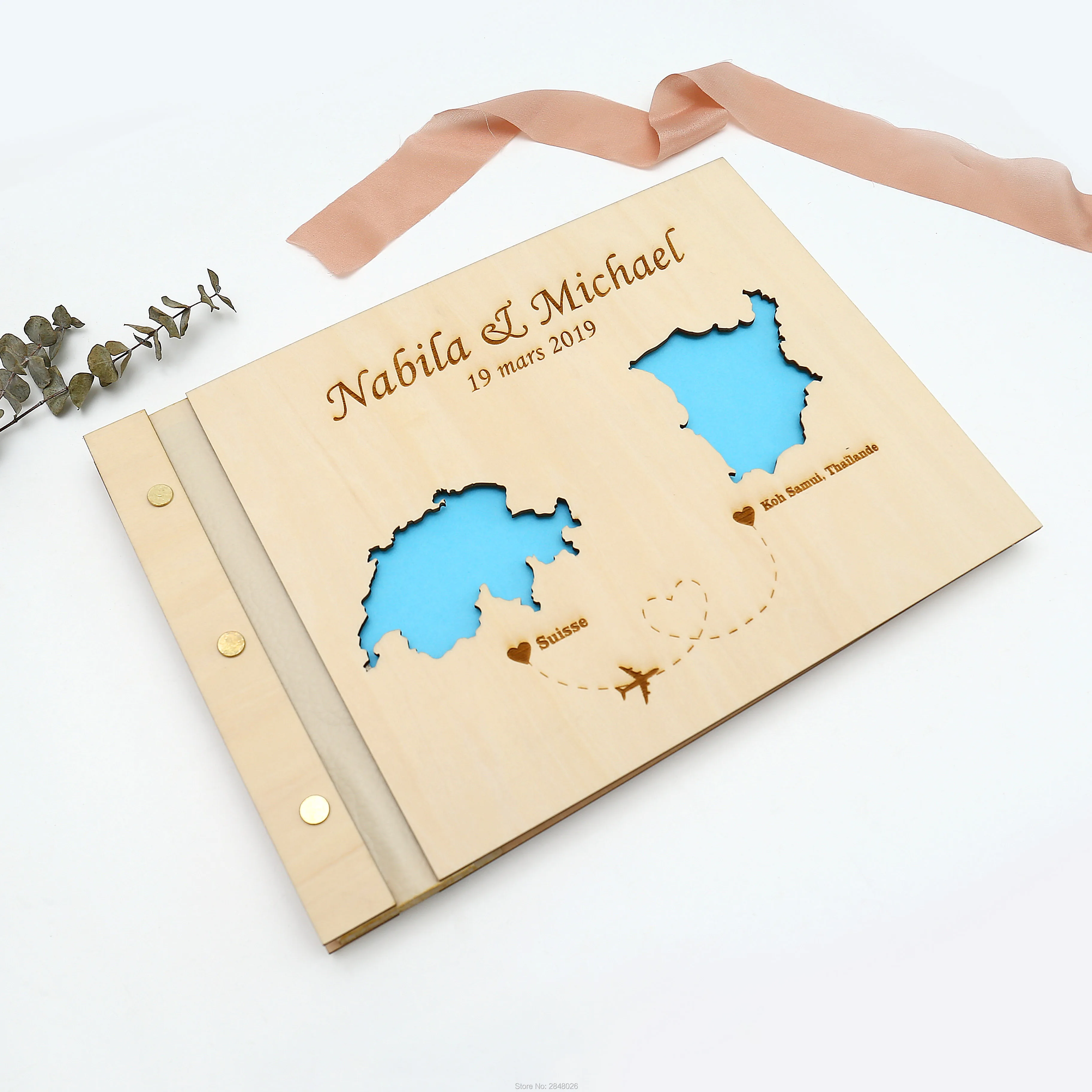 Rustic engraved wedding guestb - Custom Star Map บทวิจารณ์และราคา