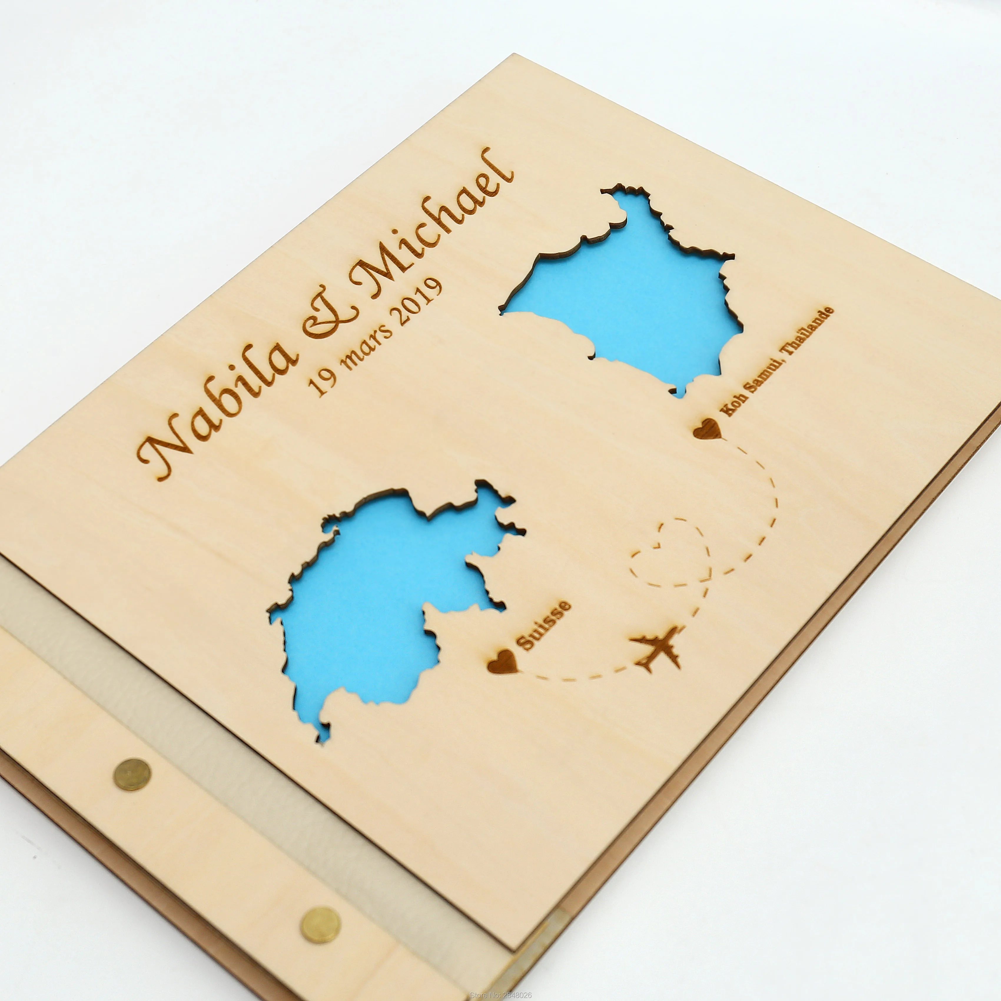 Rustic engraved wedding guestb - Custom Star Map บทวิจารณ์และราคา