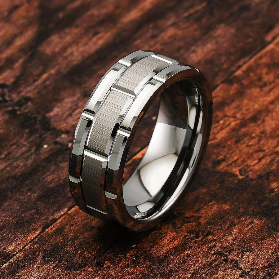 Fashion Men 8MM Stainless Stee - Initial Ring Custom บทวิจารณ์และราคา