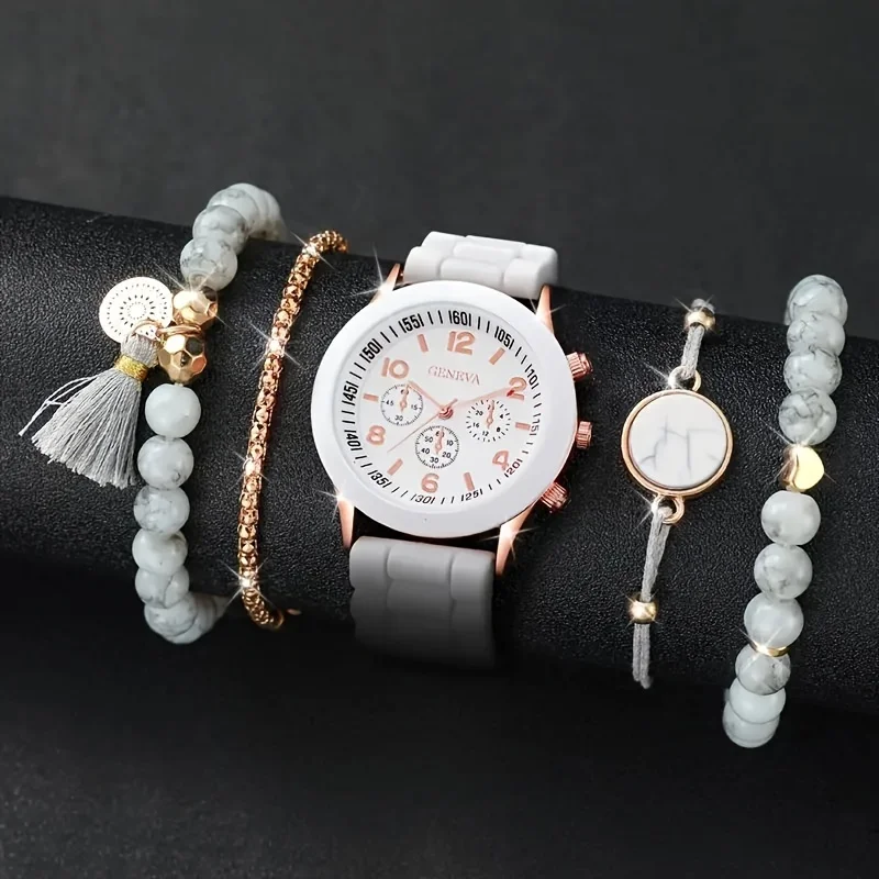 5pcs/Set Chic Women's Quartz W - Coordinates Bracelet บทวิจารณ์และราคา