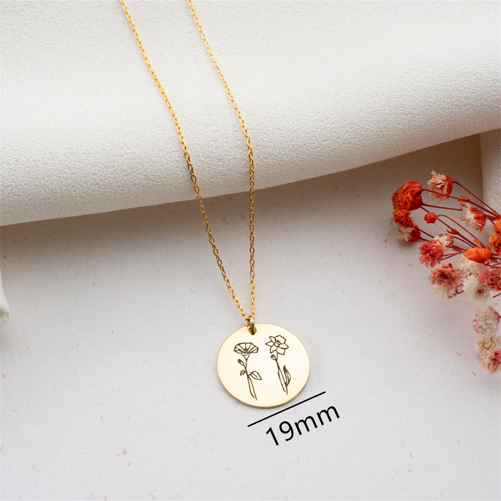 Family Birth flower Necklace C - Birth Flower Necklace บทวิจารณ์และราคา