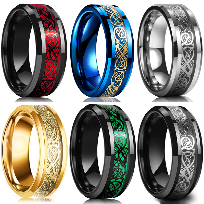 Fashion 8mm Men's Stainless St - Initial Ring Custom บทวิจารณ์และราคา