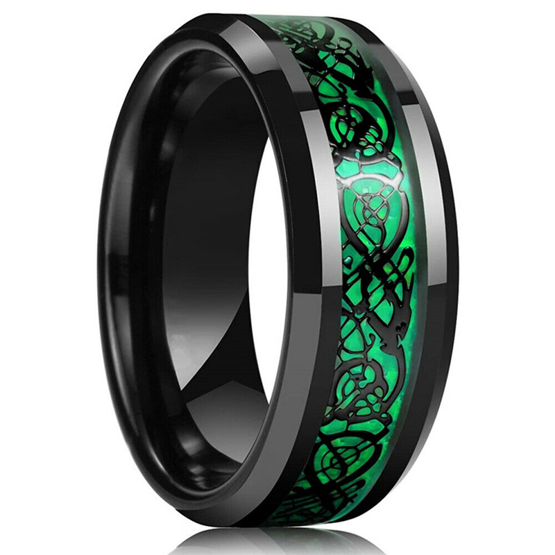 Fashion 8mm Men's Stainless St - Initial Ring Custom บทวิจารณ์และราคา