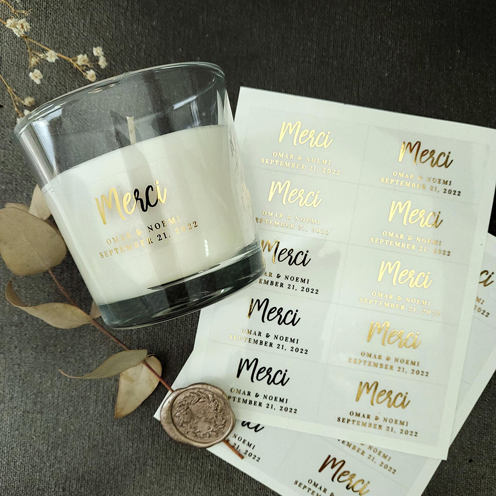 100pcs Custom Transparent Labe - Personalised Candle Label บทวิจารณ์และราคา