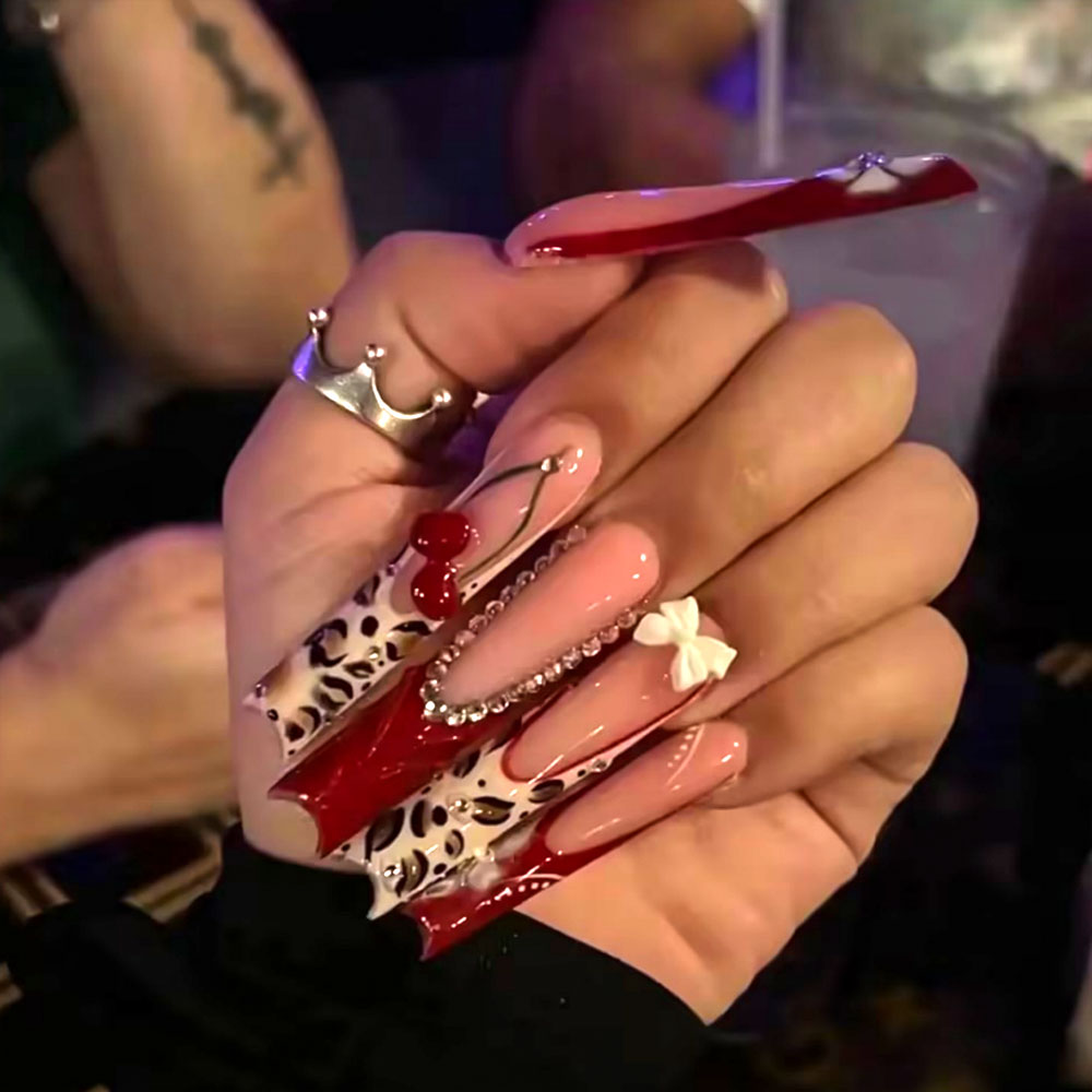 24pcs Wearable Press on Nails  - Pressed Flower Art บทวิจารณ์และราคา