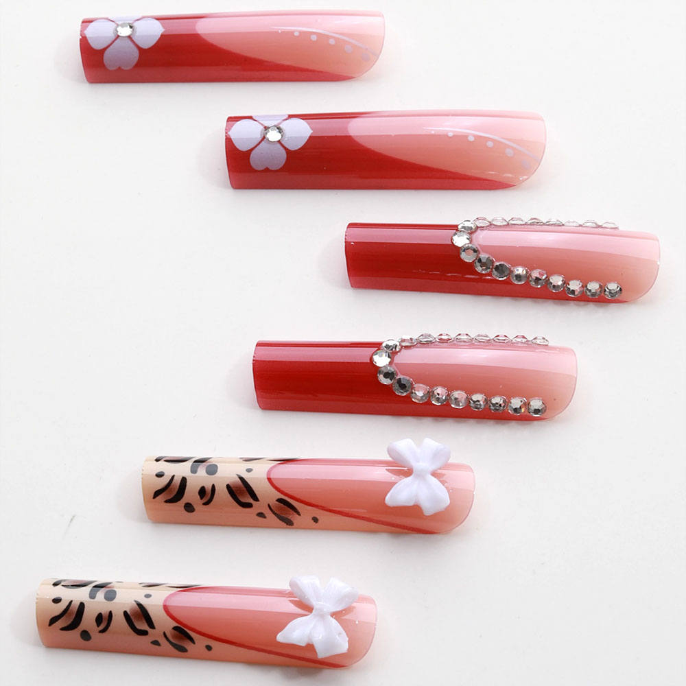 24pcs Wearable Press on Nails  - Pressed Flower Art บทวิจารณ์และราคา