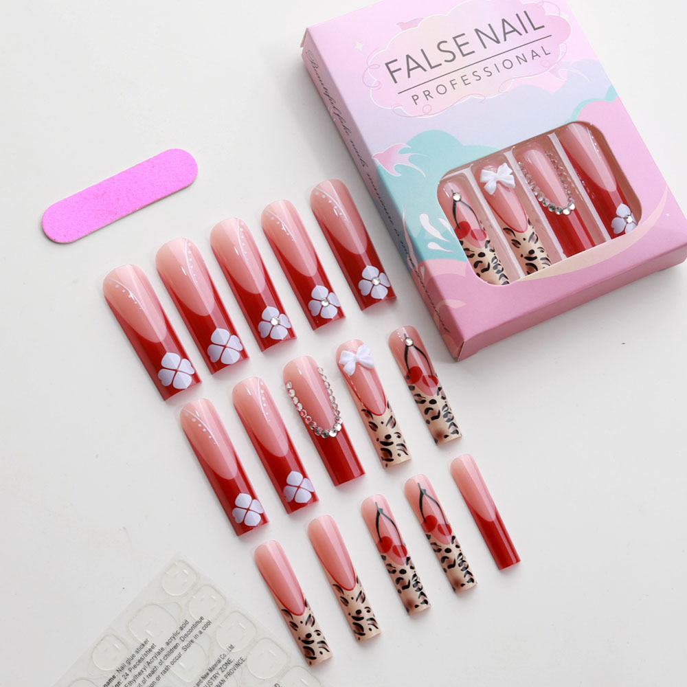 24pcs Wearable Press on Nails  - Pressed Flower Art บทวิจารณ์และราคา