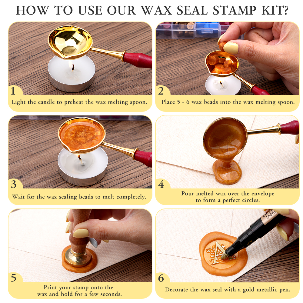 A-Z letter Wax Seal Stamp Kit  - Wax Seal Letter Kit บทวิจารณ์และราคา