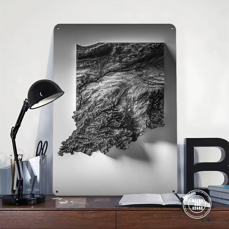 Indiana Topographic Map Printe - Custom Map Poster บทวิจารณ์และราคา