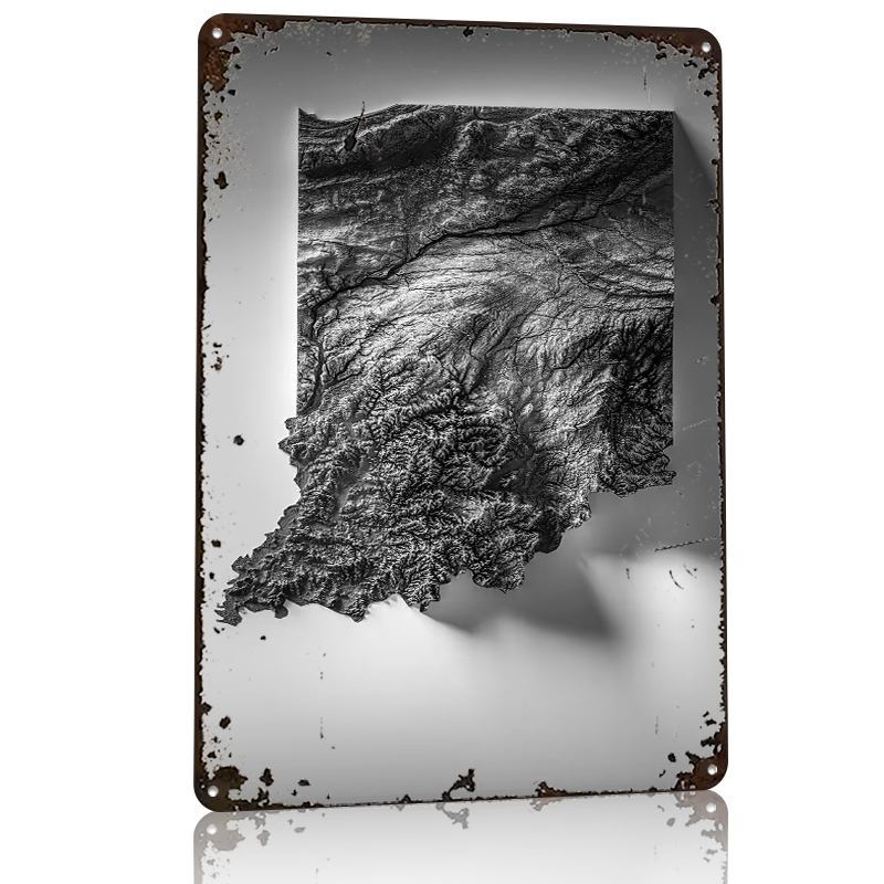 Indiana Topographic Map Printe - Custom Map Poster บทวิจารณ์และราคา