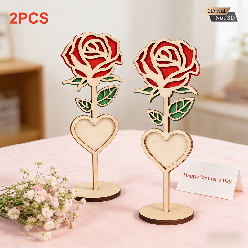 2pcs Handmade Engraved 2D Wood - Engraved Wood Frame บทวิจารณ์และราคา