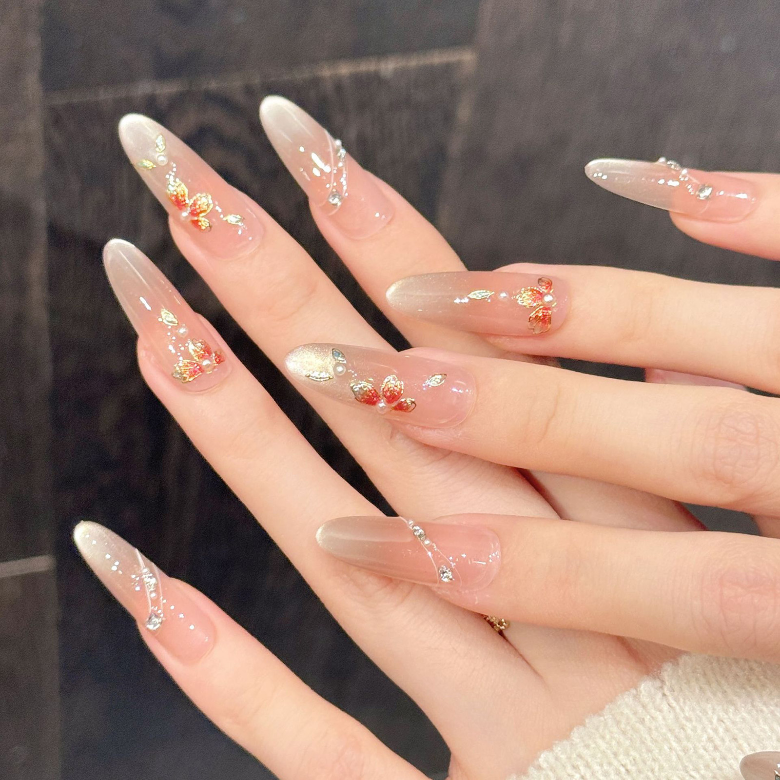 10pcs Handmade Fake Nails Pres - Pressed Flower Art บทวิจารณ์และราคา