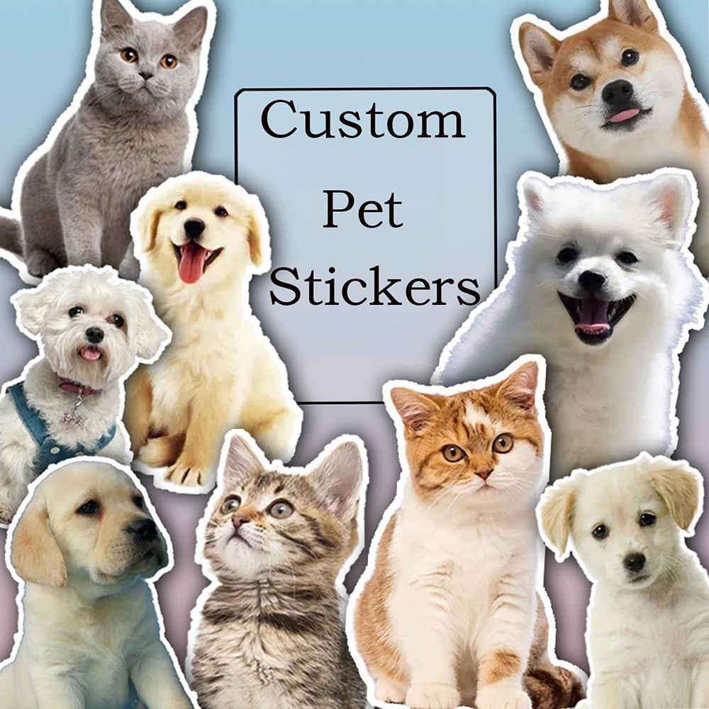 Custom Dog Animal Stickers Fun - Pet Portrait Custom บทวิจารณ์และราคา