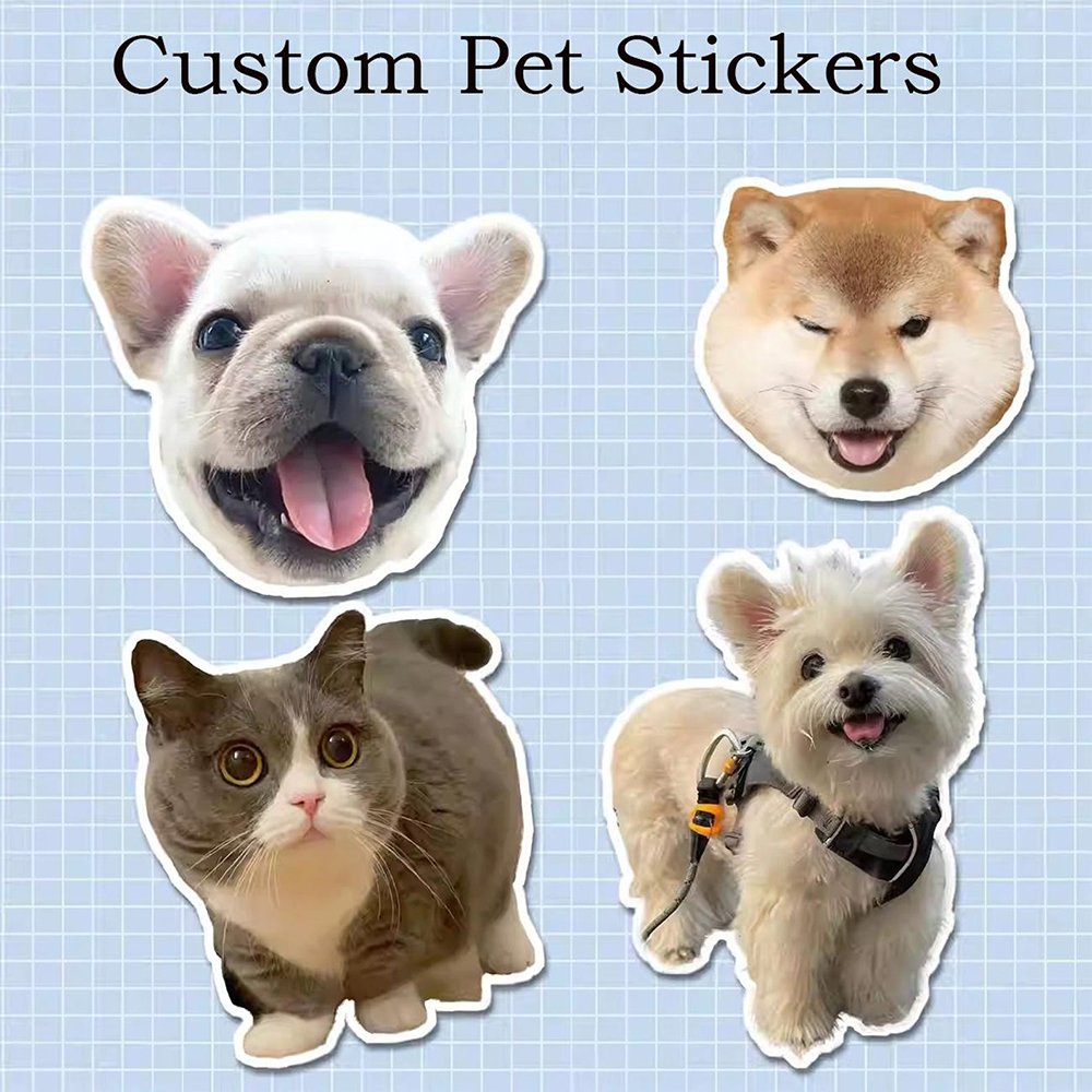 Custom Dog Animal Stickers Fun - Pet Portrait Custom บทวิจารณ์และราคา