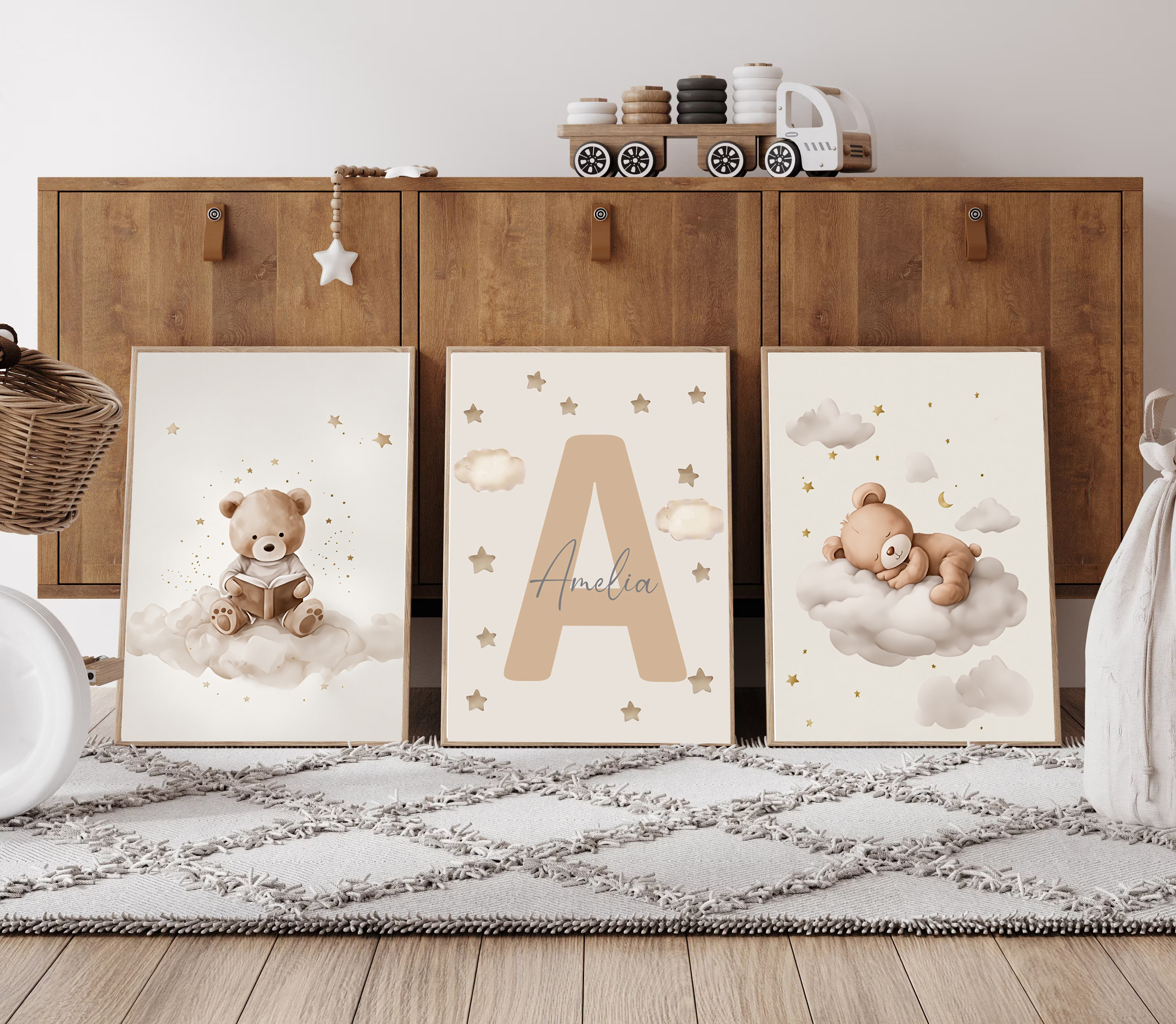 3pcs/set Bohemian Teddy Bear A - Personalized Name Box บทวิจารณ์และราคา