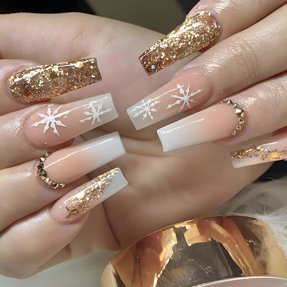 24pcs Flower Press on Nails Ar - Pressed Flower Art บทวิจารณ์และราคา