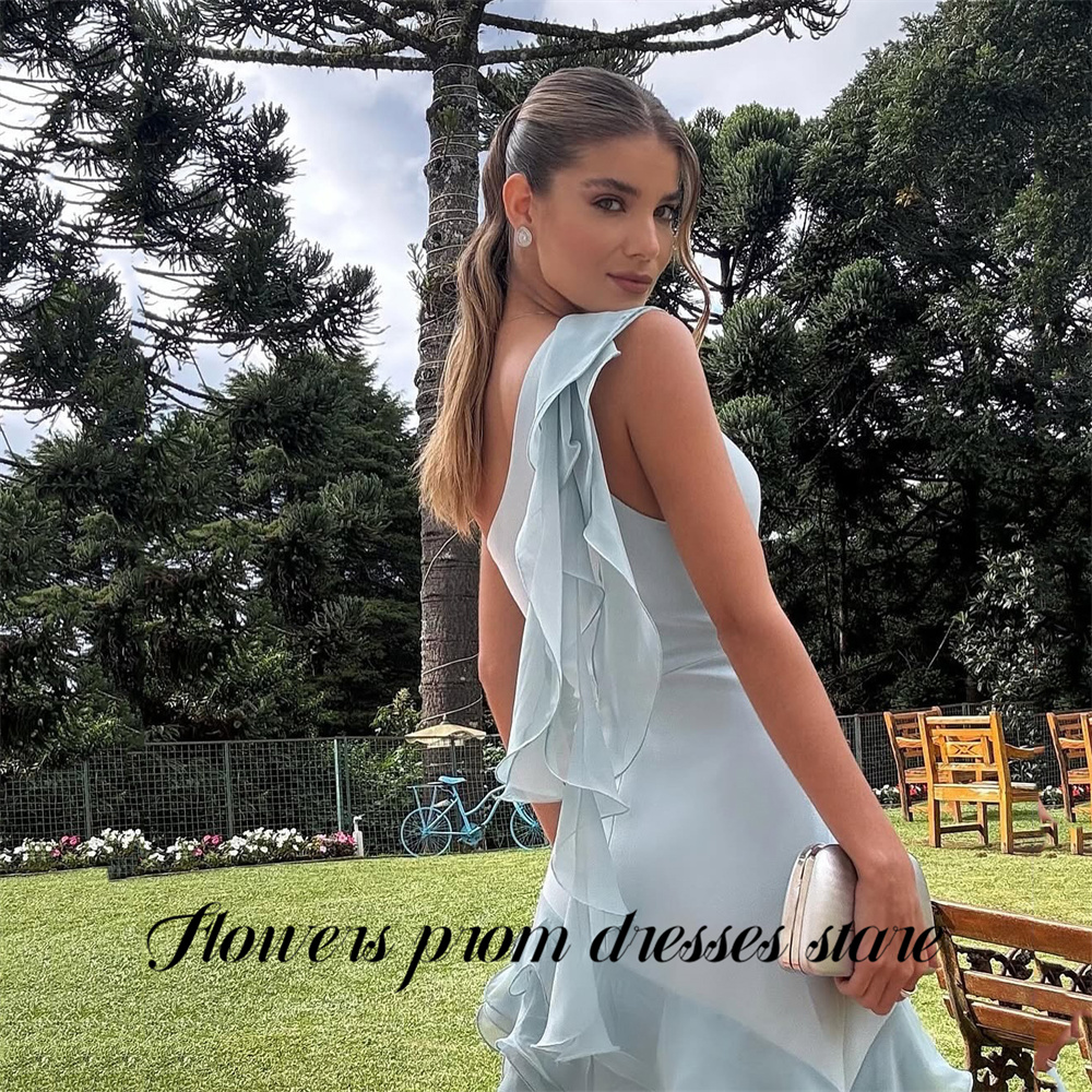 Flowers Sky Blue Party Dress L - Custom Night Sky บทวิจารณ์และราคา