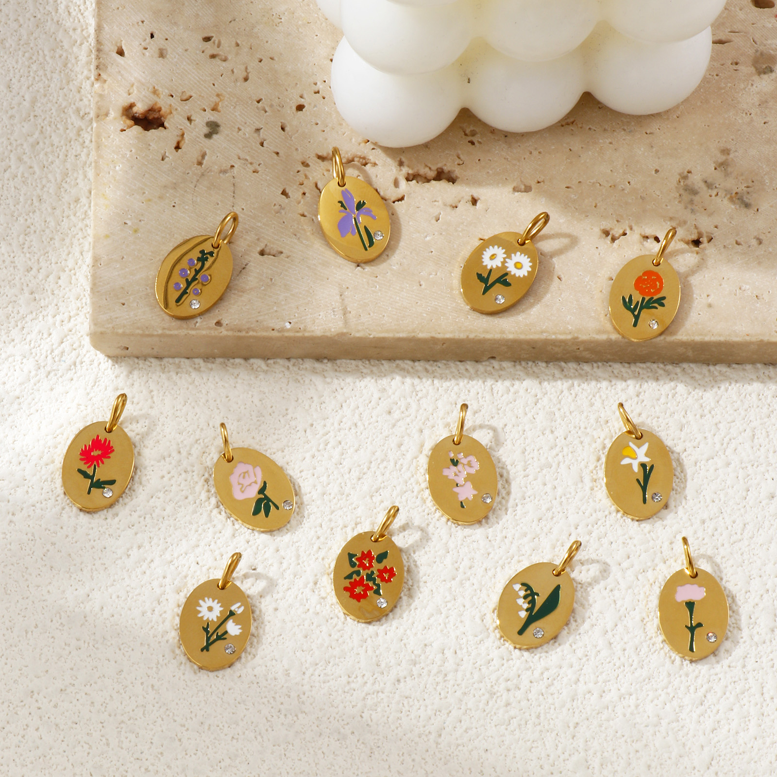 1 Piece 304 Stainless Steel Bi - Birth Flower Necklace บทวิจารณ์และราคา