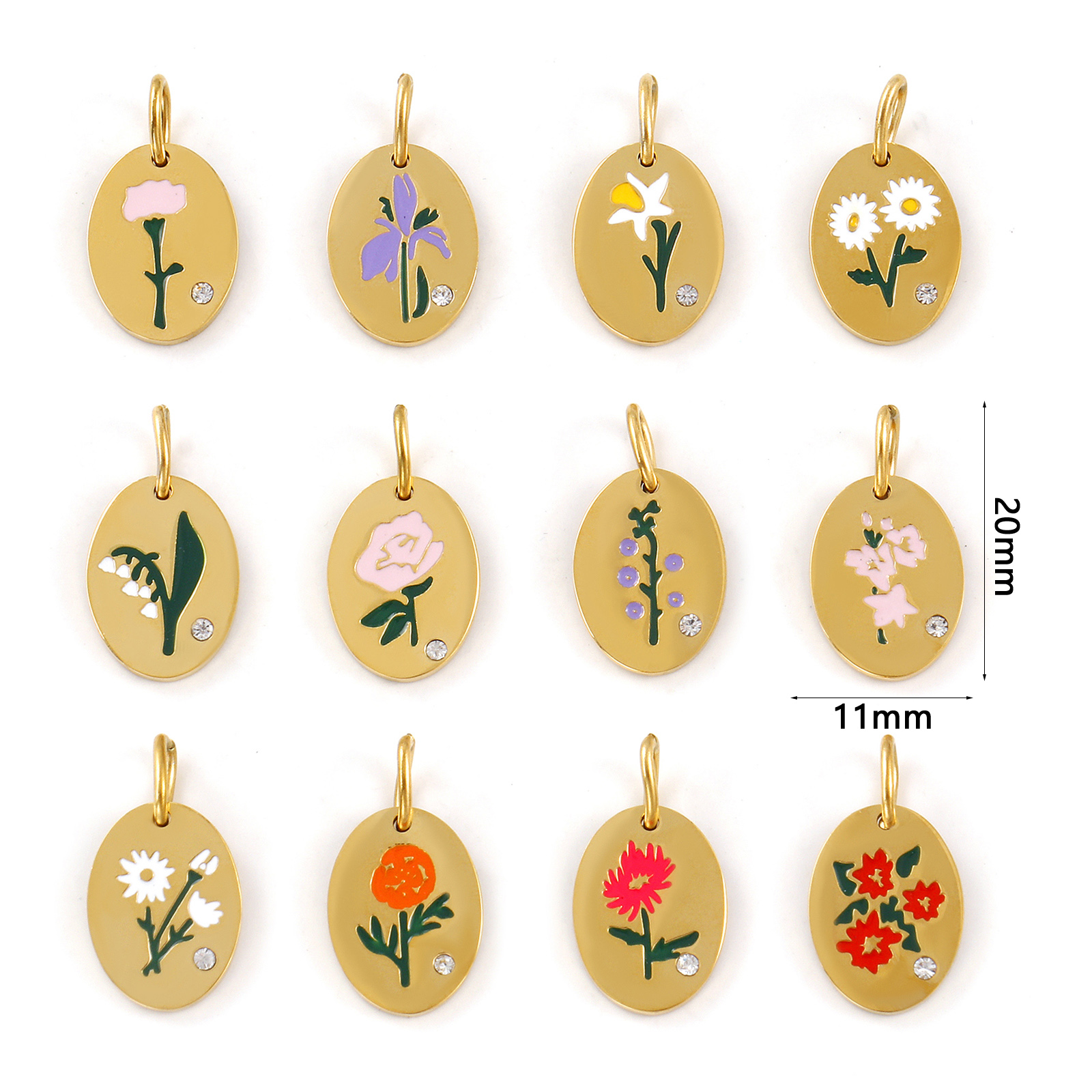 1 Piece 304 Stainless Steel Bi - Birth Flower Necklace บทวิจารณ์และราคา